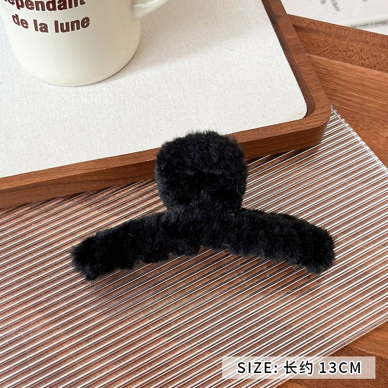 Kẹp Tóc Hình Cá Mập 13cm Phủ Lông Nhung Thời Trang Thu Đông