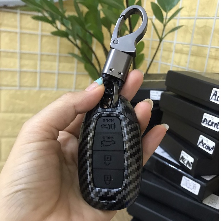 Ốp chìa khóa, bọc chìa khóa xe Huyndai Santafe 2019- 2023, Accent 2018- 2023, Kona 2018 - 2023, Elan