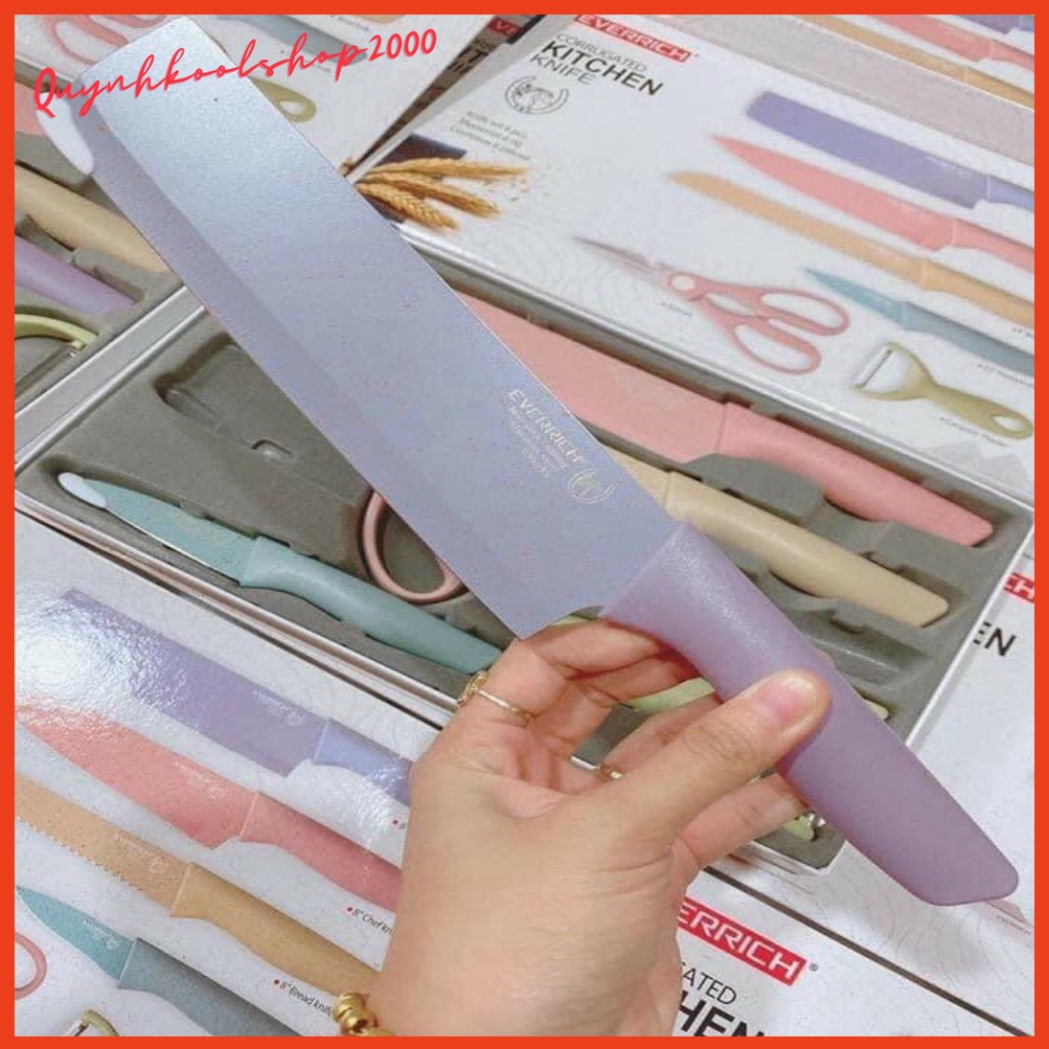 Bộ Dao Nhà Bếp Lúa Mạch Kháng Khuẩn 6 Món Siêu Chắc, Siêu Bền