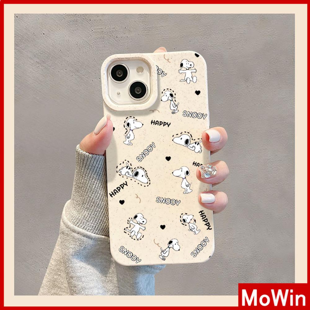 Ốp lưng iPhone 15 Pro Max Vỏ iPhone Màu Trắng Thân Thiện Với Môi Trường Vỏ Mềm Bảo Vệ Camera Bảo Vệ Chống Sốc Phim Hoạt Hình Dễ Thương Cún Con Màu Trắng Tương Thích Với iPhone 14 13 Pro Max 12 11 XR XS 7 8