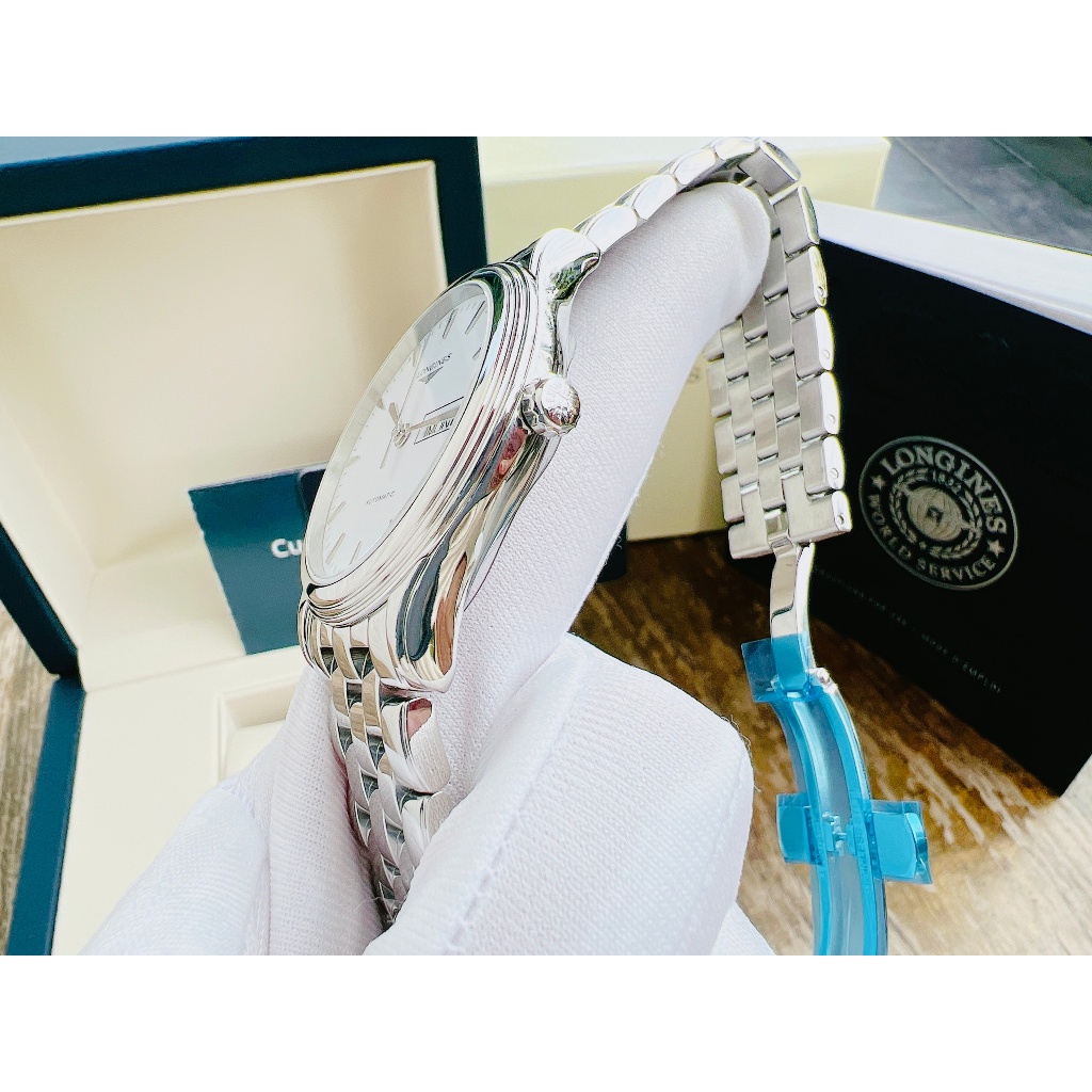 Đồng hồ chính hãng nam Longines Flagship Day Date L4.899.4.12.6 - Máy cơ tự động - Kính Sapphire nguyên khối Chính Hãng