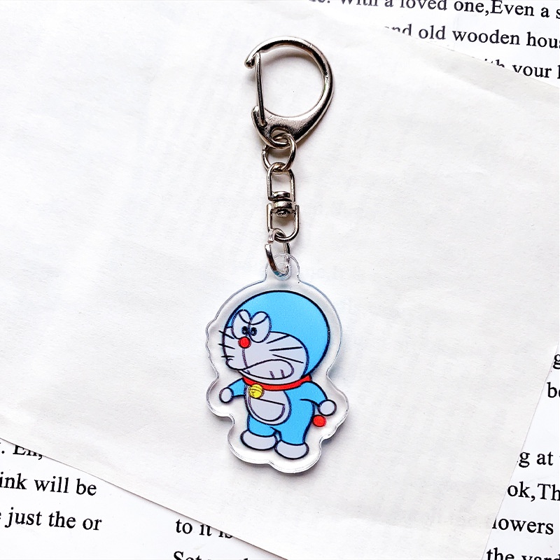 Phim hoạt hình anime acrylic móc khóa Doremon túi mặt dây chuyền Xiaohongshu cặp đôi nổi tiếng internet mặt dây chuyền