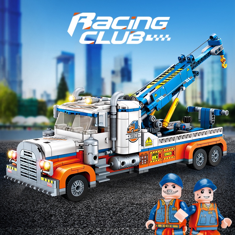 Bộ Đồ Chơi Lắp Ráp Xe Tải Cứu Hộ Đường Ray Tiêu Chuẩn Giáo Dục Bé Trai Bé Gái Phù Hợp Với lego le