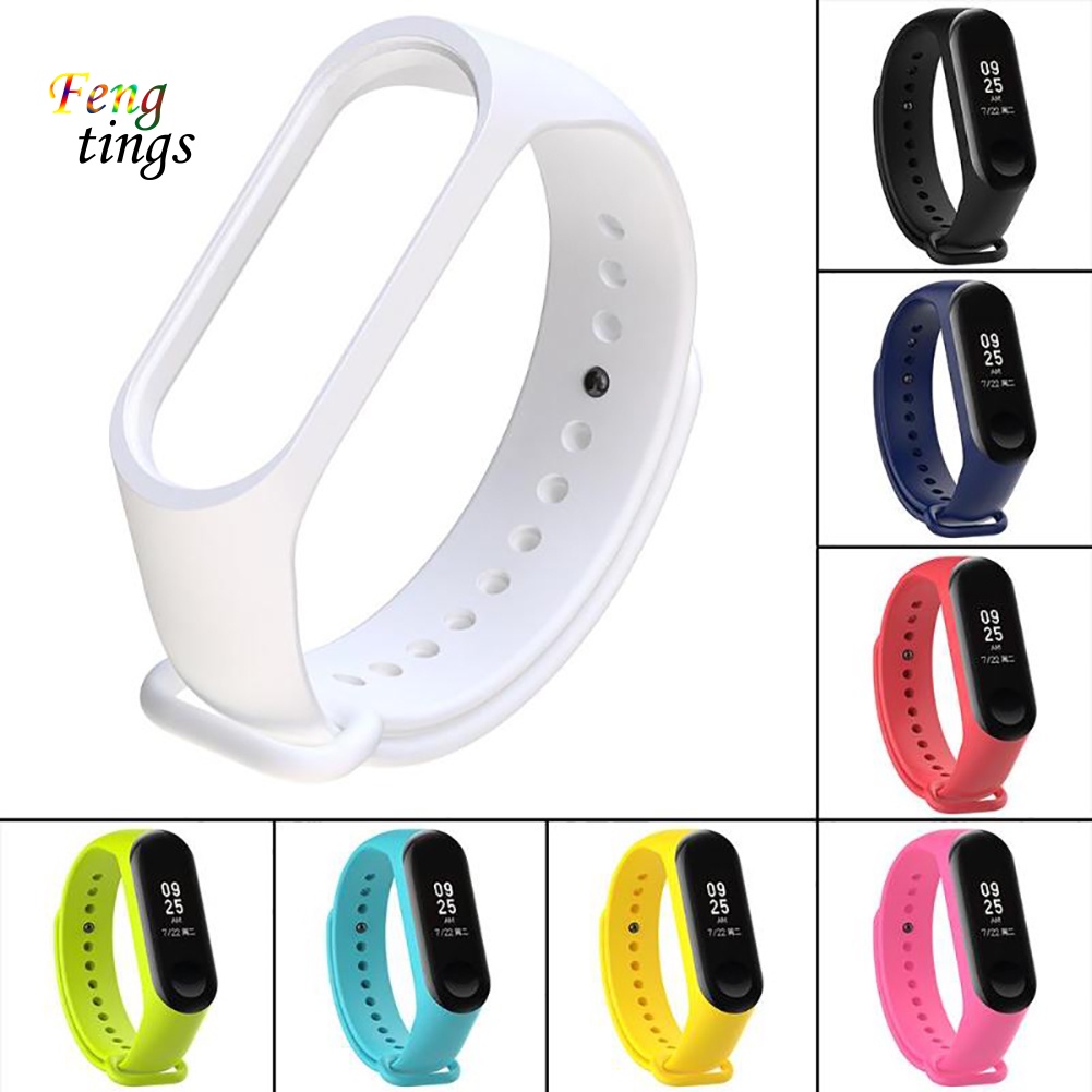 Dây Đeo Thay Thế Chất Liệu Silicon Màu Trơn Cho xiaomi 3 / 4
