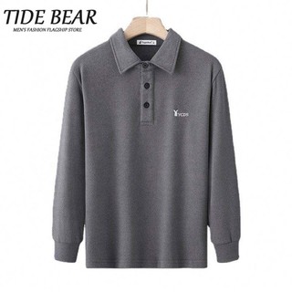 TIDE BEAR Áo polo Hai Mặt Tay Dài Lót Nhung Ấm Áp Thoải Mái Thời Trang Mùa Đông Cho Nam