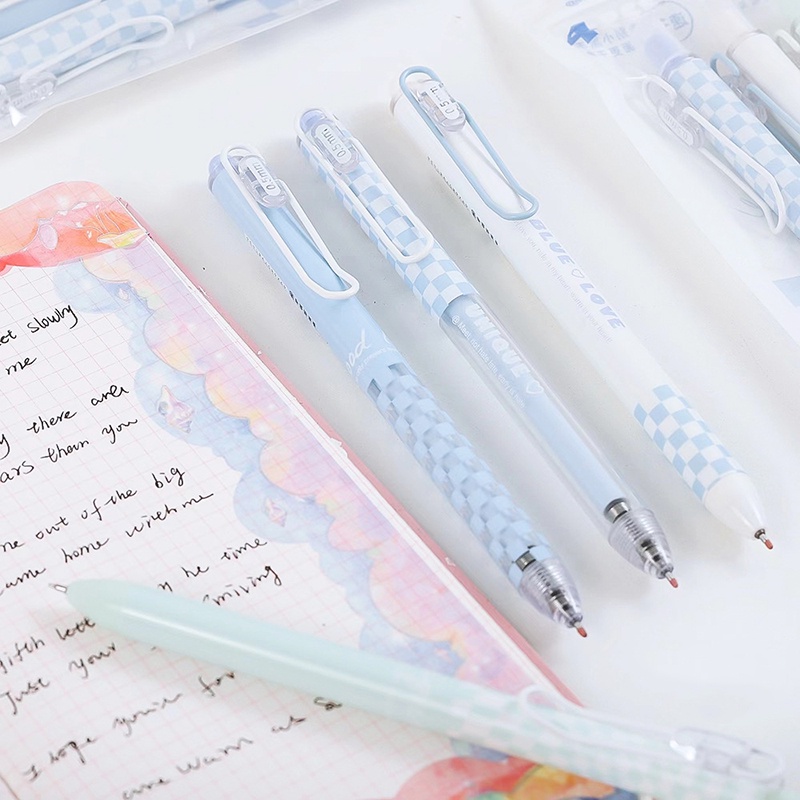 1 bút gel white blue Eternity love mực đen chính hãng- ngòi 0.5mm YK