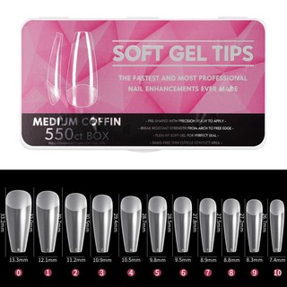 550 Chiếc Bấm Vào Đầu Móng Tay Giả Bộ Matte Acrylic Uv Gel Cho Nghệ Thuật Thực Hành Dụng Cụ Làm Móng Tay