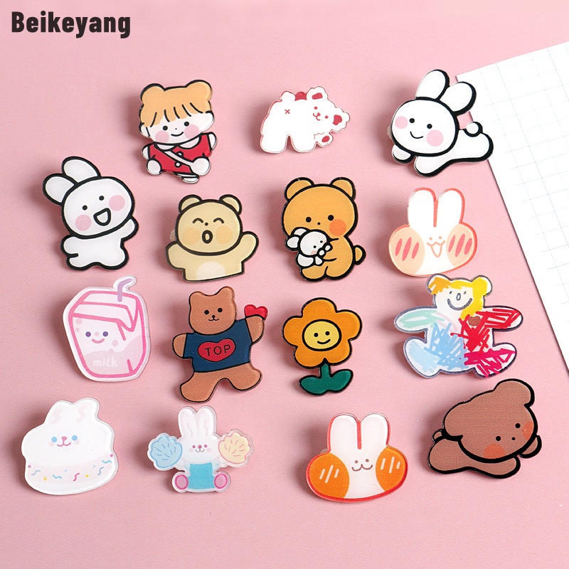 Trâm cài áo BEIKEYANG chất liệu acrylic kiểu hoạt hình Nhật Bản đáng yêu