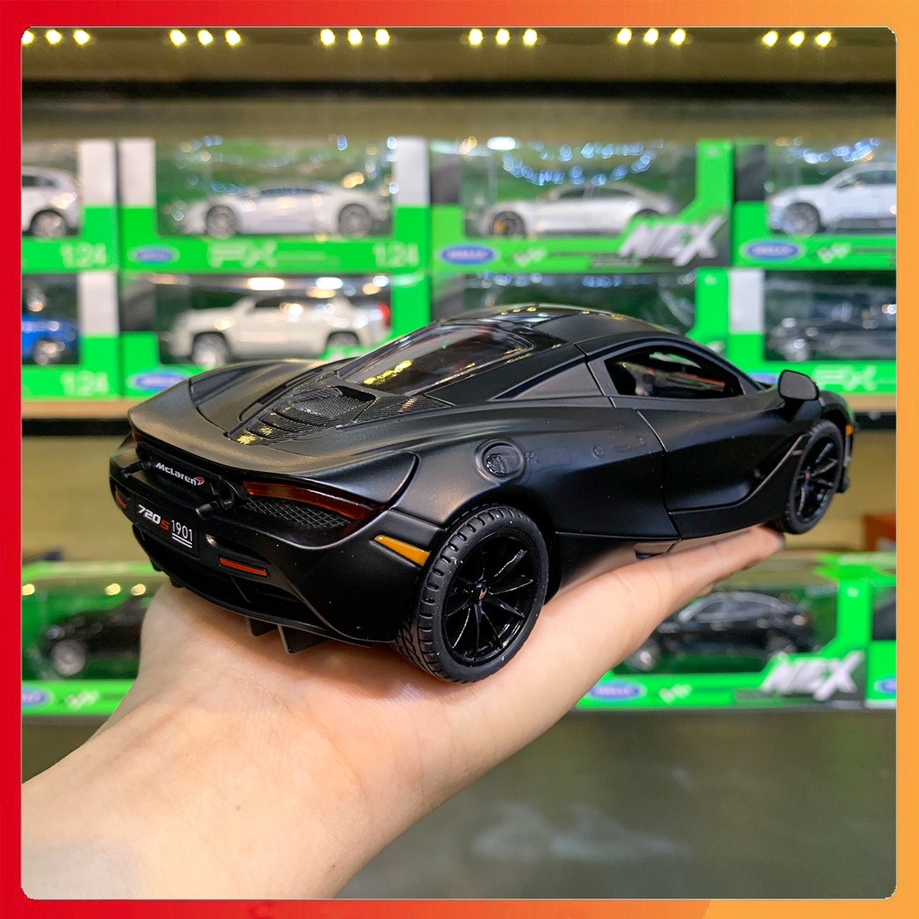 Giá rẻ Mô hình xe Mclaren 720S tỉ lệ 1:24 JINLIFANG sập sàn hộp bí ấn, tặng ô tô