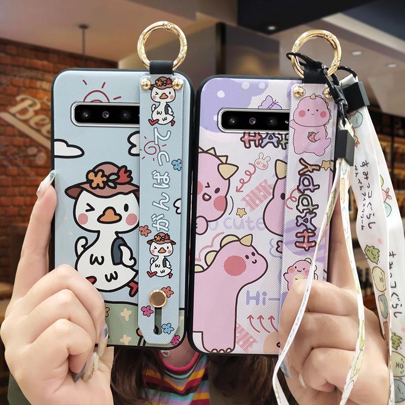 Ring Dirt-resistant Phone Case For Samsung Galaxy S10 5G/SM-G977N Wristband Cartoon Anti-dust protective Shockproof