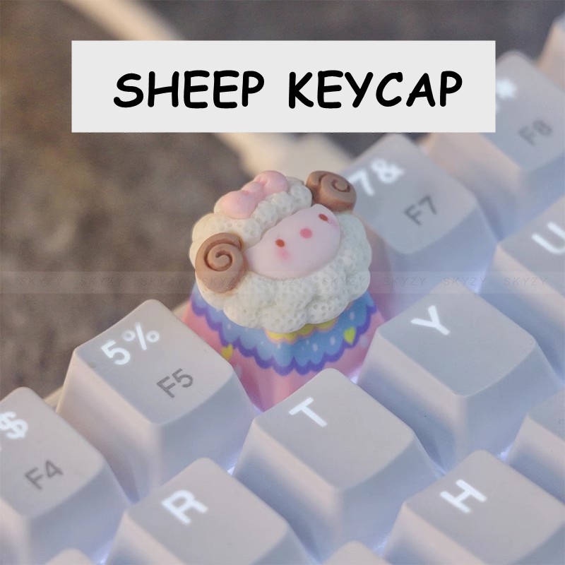 Keycap Cừu Cá Tính Dễ Thương Nhựa Handmade Keycap Cho Bàn Phím Cơ