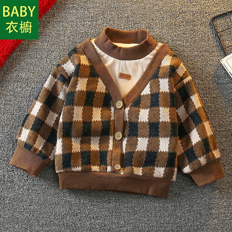 Áo Nỉ Dài Tay Giả Hai Lớp Mẫu Mới 2023 Thời Trang Mùa Đông Cho Bé Trai