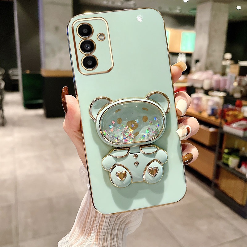 Ôp Điện Thoại tpu Dẻo Họa Tiết Hoạt Hình Chú Gấu Kèm Giá Đỡ Nhẫn Cho samsung galaxy a05 a05s Ốp