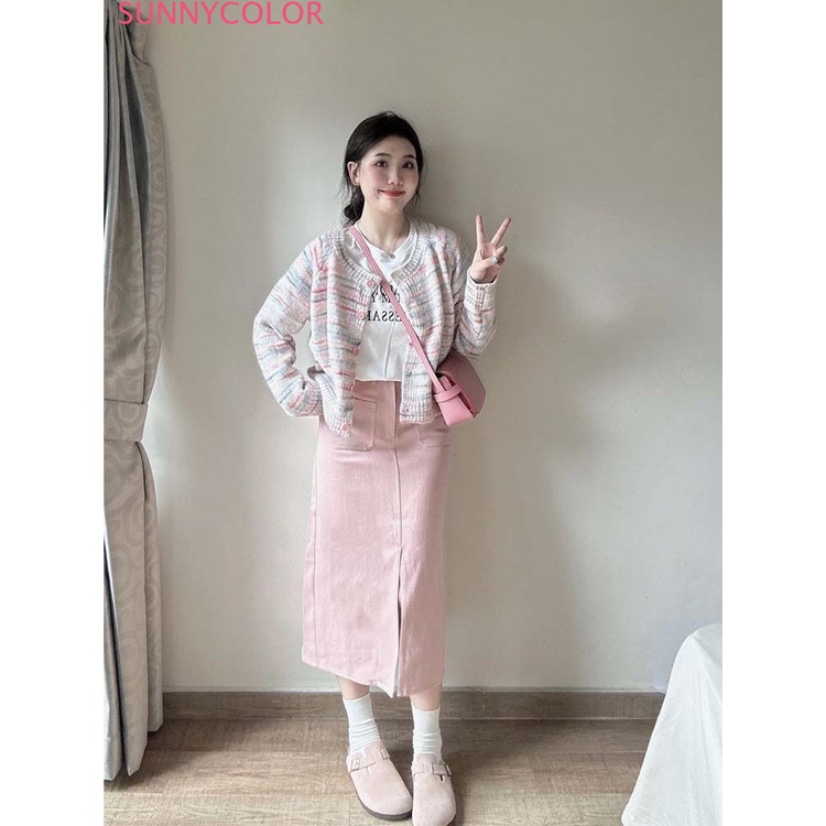 SUNNYCOLOR Áo Len áo khoác cardigan Phong cách phổ biến thời trang Stylish WMY2300HDK 41Z231009
