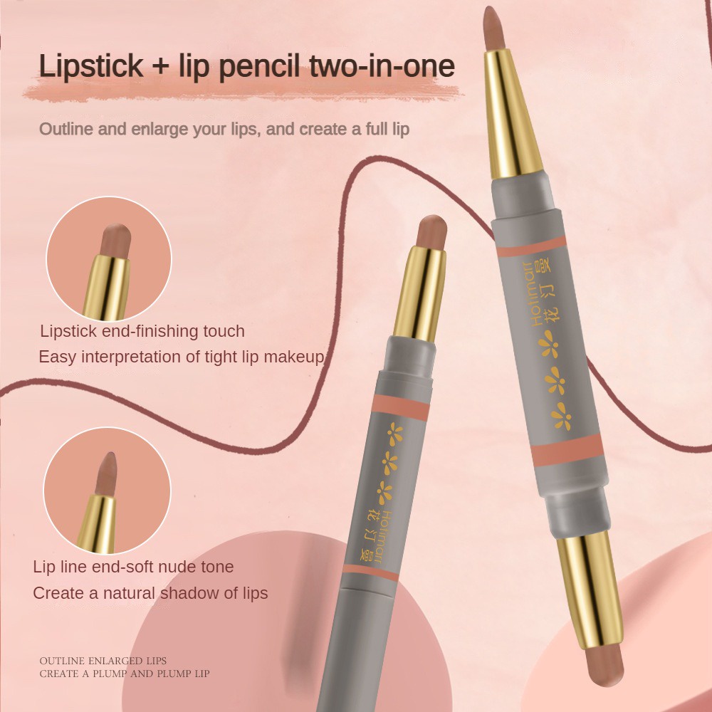 Son Môi Kết Hợp Chì Kẻ Viền Môi 2 Trong 1 Đa Năng Màu Sắc Thời Trang