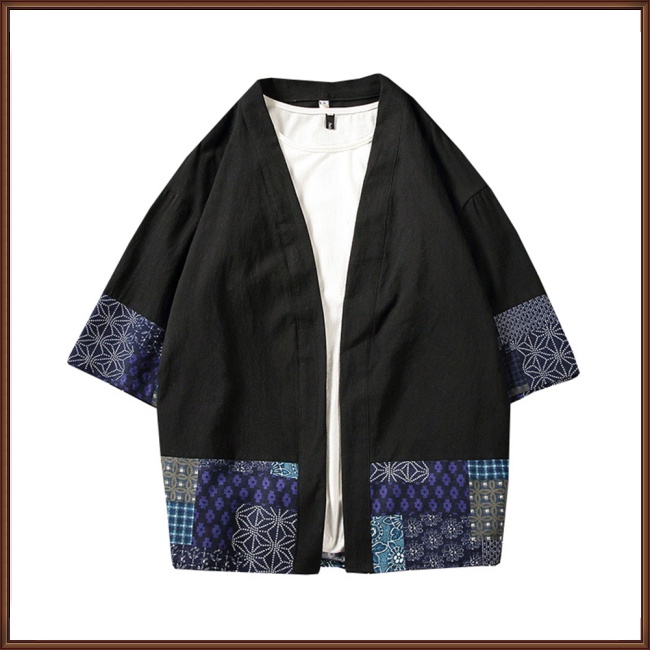 Áo Khoác cardigan cotton linen Tay Lửng Phong Cách Dân Tộc Cho Nam