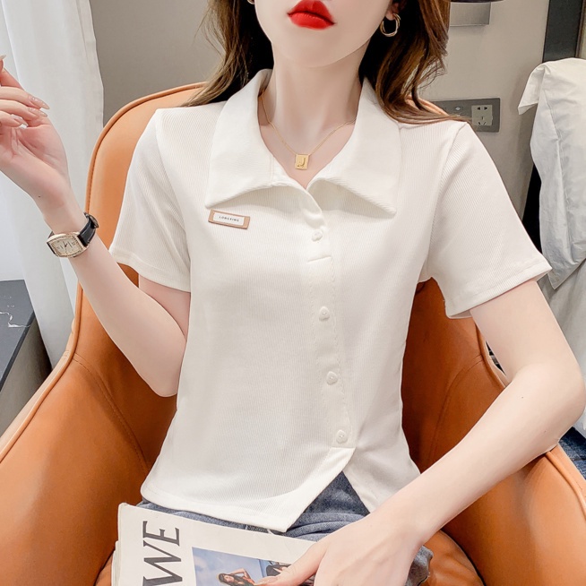 Áo polo Tay Ngắn Dáng Ôm Dễ Phối Đồ Thời Trang Cho Bạn Gái