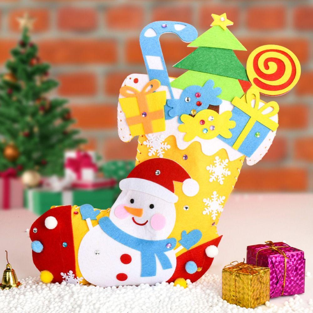 Javier Vớ Giáng Sinh Bằng Vải Không Dệt Có Thể Treo Được Hình Ông Già Noel montessori kriss kringle Cha xmas