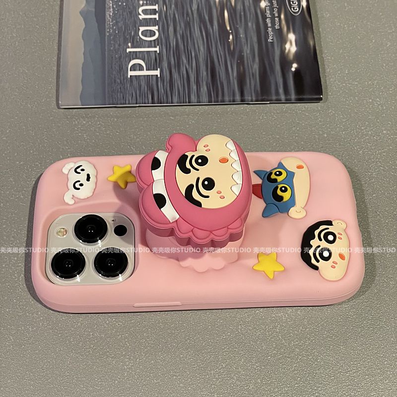 Cartoo Ốp Điện Thoại Tích Hợp Giá Đỡ Chống Rơi Hình Cá Sấu Cho apple Iphone 15promax 14 13 / 12 11 15pro 14pro