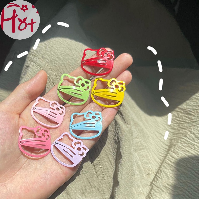 Set 5 Kẹp Tóc Kim Loại Hình hello kitty Nhiều Màu Sắc Dễ Thương Cho Bé Gái y2k vn