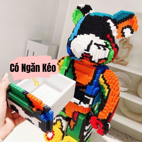 Xả kho Đồ Chơi Lắp Ráp Mô Hình Gấu Bear Brick Cỡ Lớn 35cm, 55cm, Bear Brick Jinx,Ô chữ,Bê Khay tặng thêm xe