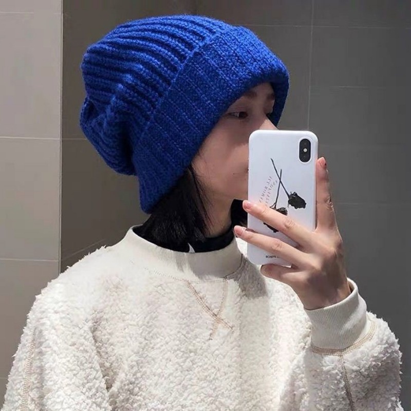 Mới Mũ Len beanie Màu Trơn Thời Trang Thu Đông Cho Nam Nữ