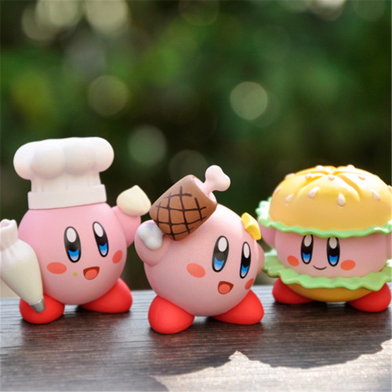 Set 6 Mô Hình Búp Bê Nhân Vật Hoạt Hình kirby Bằng pvc Dễ Thương Trang Trí