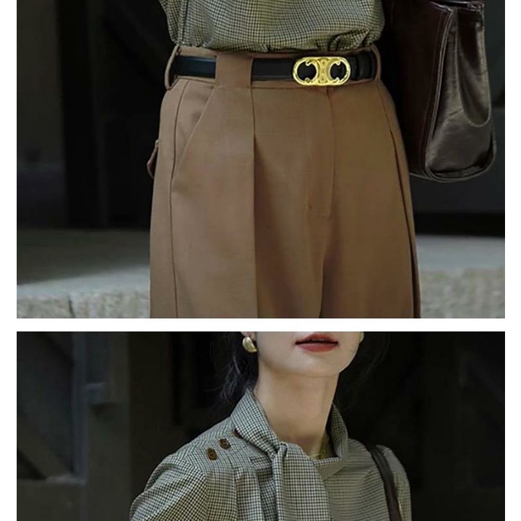 Áo Sơ Mi Họa Tiết Kẻ Sọc Phong Cách Phương Tây Thời Trang Xuân Thu Cho Nữ