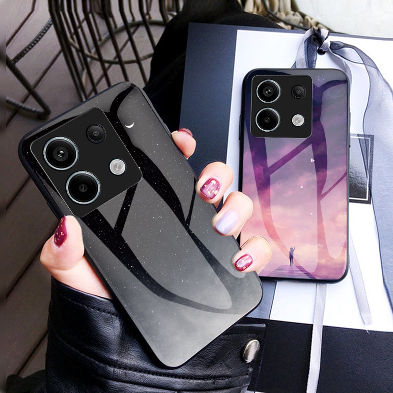 Ốp Điện Thoại Kính Cường Lực Cứng Họa Tiết Bầu Trời Sao Cho xiaomi redmi note 13 pro plus + pro +