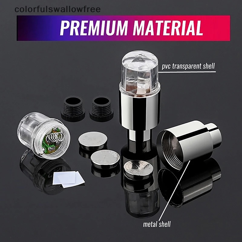 1 Nắp Van Bánh Xe Đạp/Xe Máy Có Đèn Led Nhiều Màu Sắc Độc Đáo