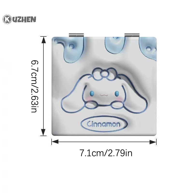 Gương Trang Điểm Hai Mặt Bằng pu Nhỏ Gọn Họa Tiết Hoạt Hình Cho Nữ