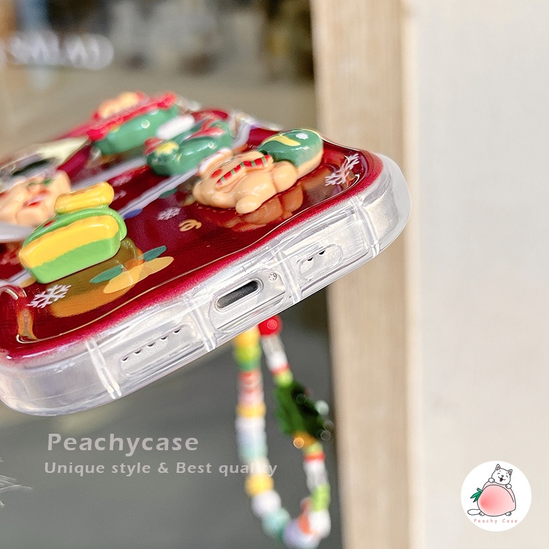 Ốp Điện Thoại tpu Mềm Chống Sốc Gắn Dây Xích Hình Cây Thông Giáng Sinh 3d Cho iphone 15 14 13 12 pro max 11 15promax 15pro