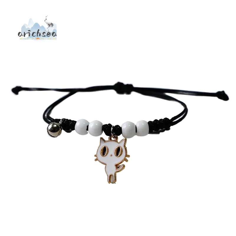 Vòng Tay Mặt Hình Mèo Mắt To Hoạt Hình Màu Trắng Đen Cổ Điển unisex  Mặt Dây Chuyền Trang Sức Quyến Rũ Hàng Bán Chạy