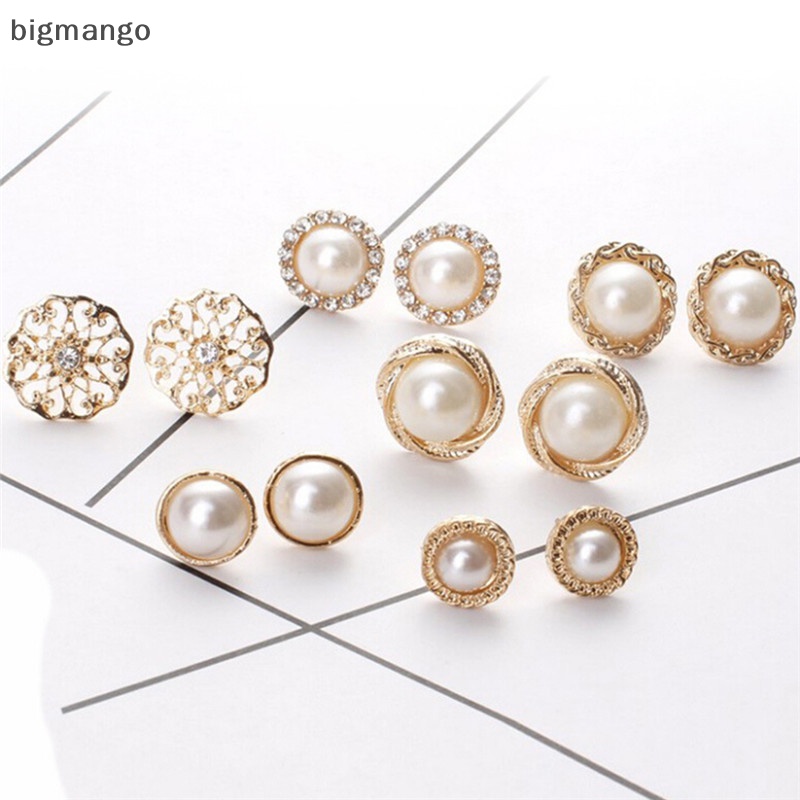 Bộ 6 Cặp Bông Tai Đính Đá Thời Trang Thanh Lịch