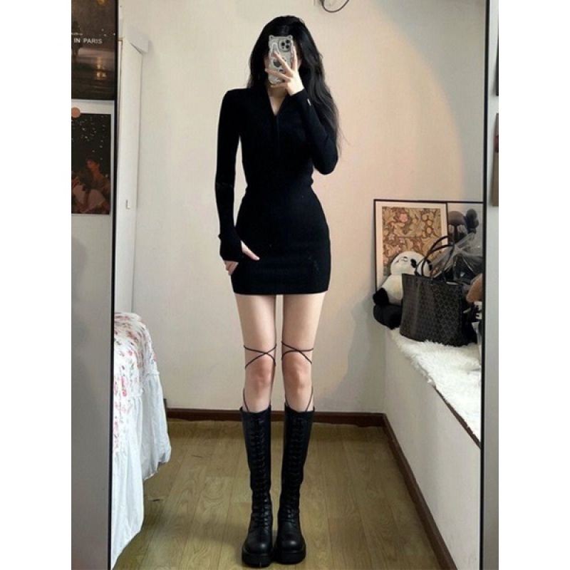 Đầm body Ôm Hông Váy Tay Dài Phong Cách Mới 2023 Cho Nữ