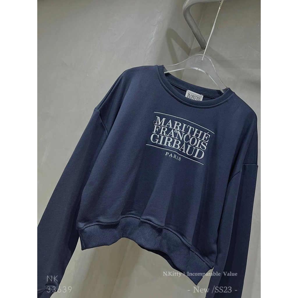 Áo ho.odie cro.p mar.ithe xanh na.vy