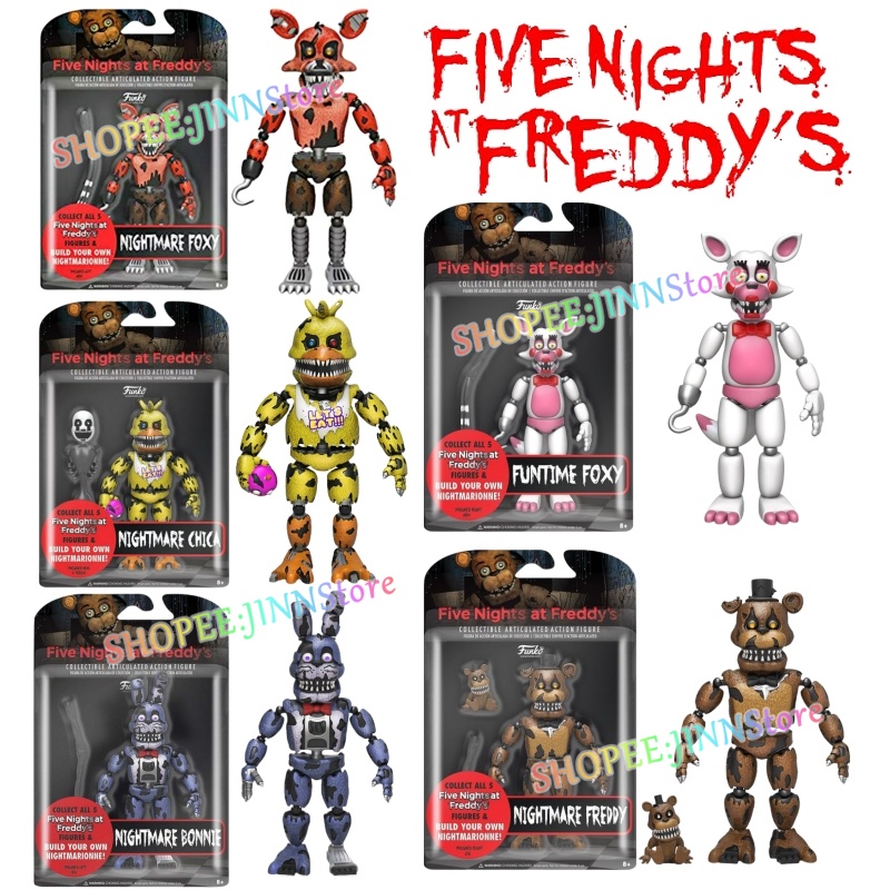 - Jinn- fnaf 4 Mô Hình Nhân Vật Hoạt Hình nightmare bonnie foxy chica freddy