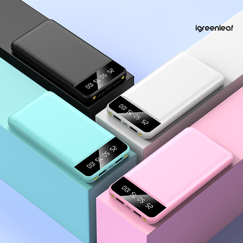 Igreenleafdzrx Pin Sạc Dự Phòng Hai Cổng usb abs 20000mah Có Đèn led Siêu Mỏng