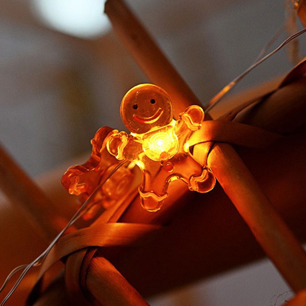 Dây Đèn led Trang Trí Giáng Sinh 5m usb / Pin Loại gingerbread man rgb