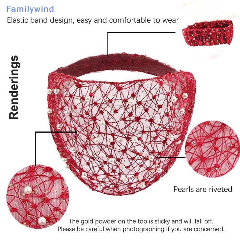 Familywind > Băng Đô Lưới Trùm Đầu turban Rộng Đính Ngọc Trai Nhân Tạo Phong Cách Hàn Quốc Cho Nữ