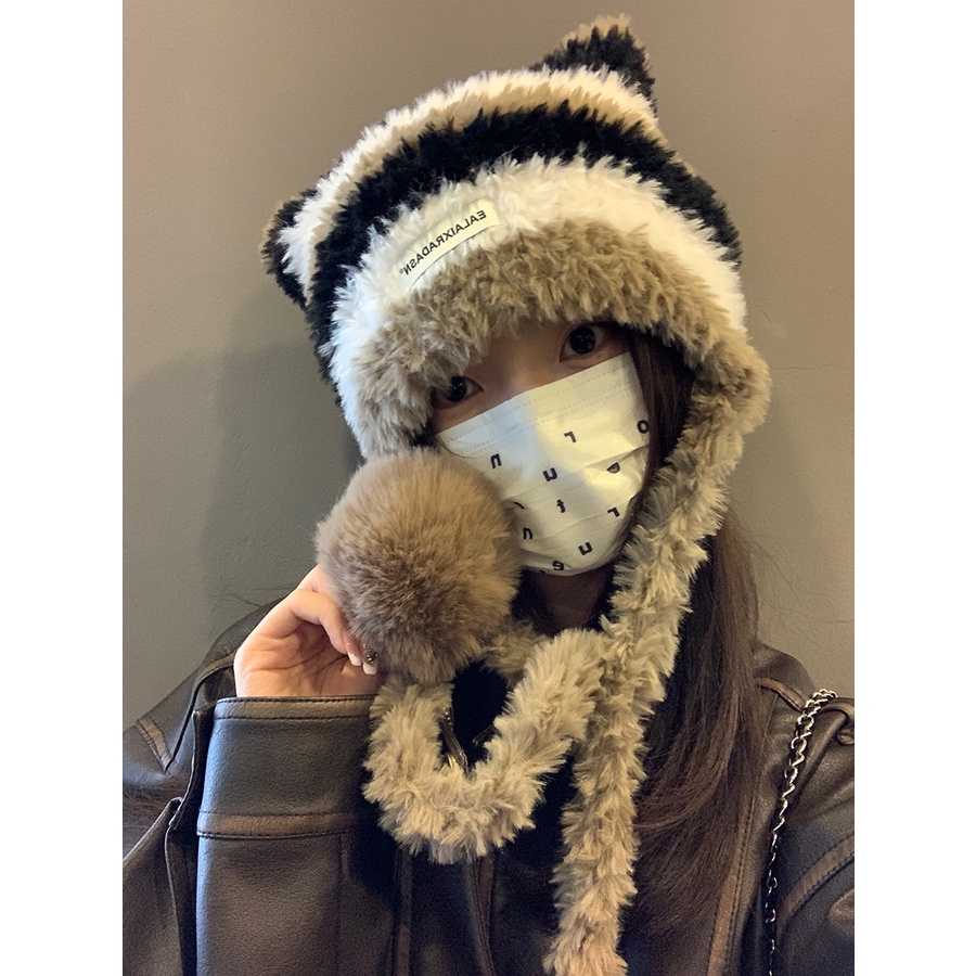 Mũ Len Dệt Kim Bảo Vệ Tai Dễ Phối Đồ Thời Trang Thu Đông 2023