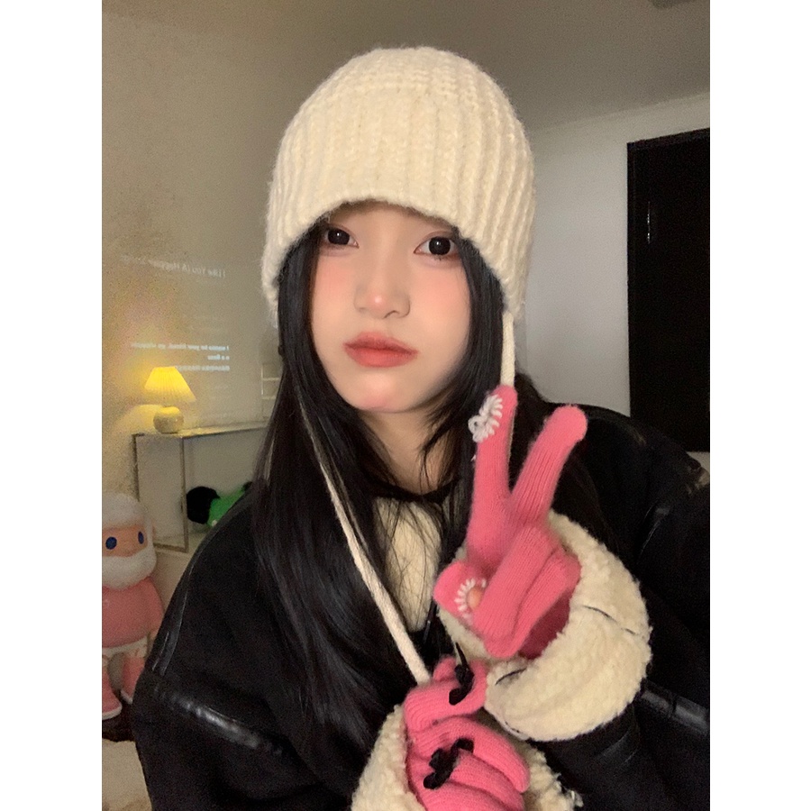 Mũ Len Màu Nâu Giữ Ấm Thời Trang Thu Đông Phong Cách Hàn Quốc Cho Nữ