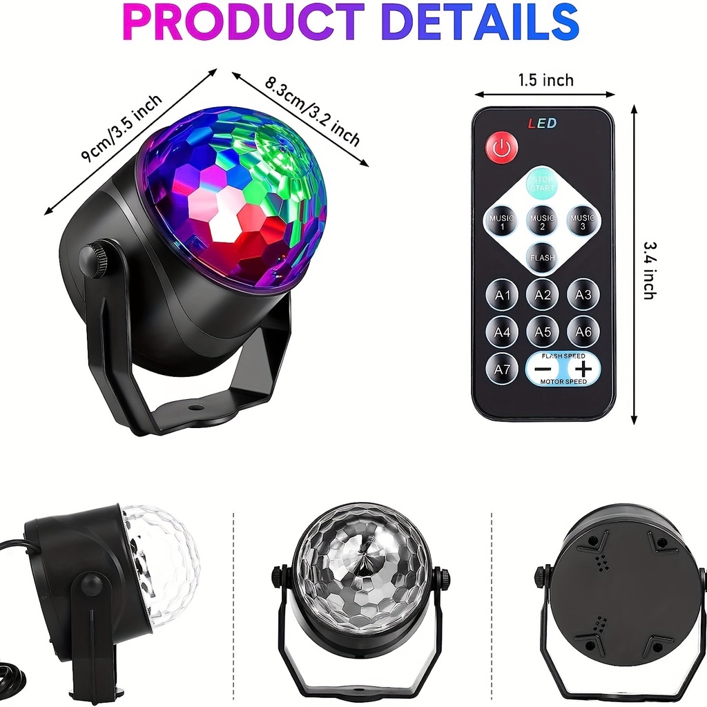 Đèn led Xoay Chiếu Tạo Hiệu Ứng Âm Thanh dj 5v Cho Sân Khấu / Quán bar / Giáng Sinh