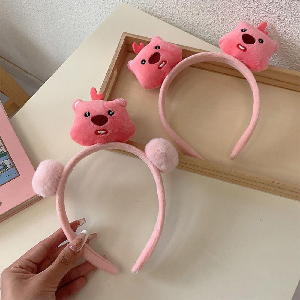 Băng Đô Cài Tóc Bằng Vải Bông Màu Hồng Dễ Thương Ngọt Ngào Cho Nữ