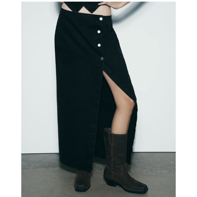 Zara Bộ Áo Khoác denim Không Tay + Chân Váy Xinh Xắn Theo Phong Cách Mùa Thu 26147190 5862183 6164219 5862184