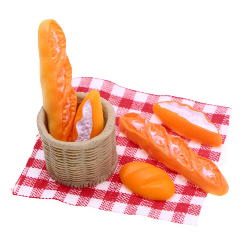Qing Đồ trang trí Bánh Mì baguette mini Trang Trí Nhà Búp Bê