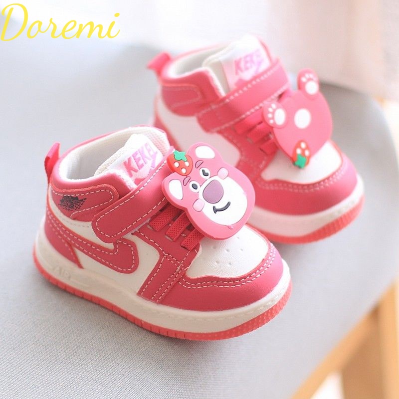 Doremi Giày Sneaker Đế Mềm Chống Trượt Hình Gấu Và Dâu Tây Cho Bé Gái Sơ Sinh