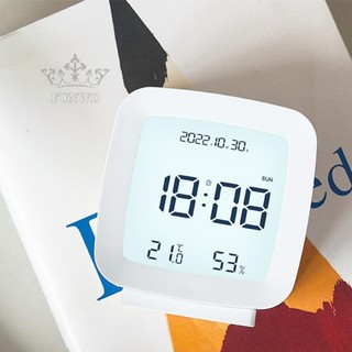 【FUNWD】Functional Digital Alarm Clock with Temperature Humidity Calendar Week Backlight