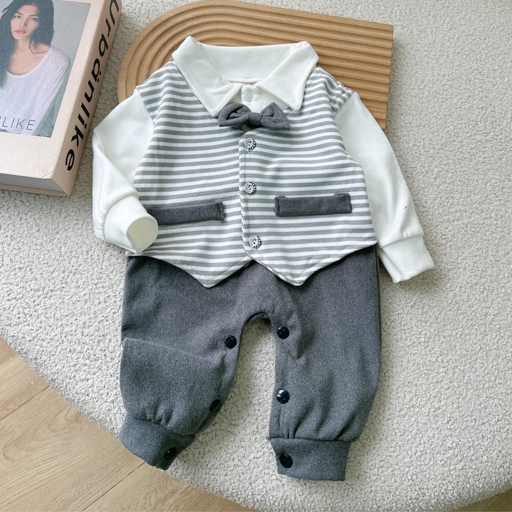 Bộ body dài tay bodysuit áo liền quần bộ đồ liền thân Babyshop88 cho bé trai bé gái M27.10.23-1