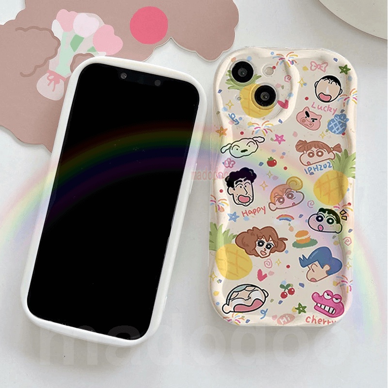 Ốp lưng Cartoon Redmi Note 13 Pro+ 12S 4G 12 Pro Plus 5G 13C 12C A1 A2 11S 11 10C 10 9T 9C 9A POCO X5 Cute Crayon Shin-chan Sakurada Nene Candy Wavy Cream Edge Fine hole Airbag Shockproof Soft Phone Case Full Back Cover NY 66